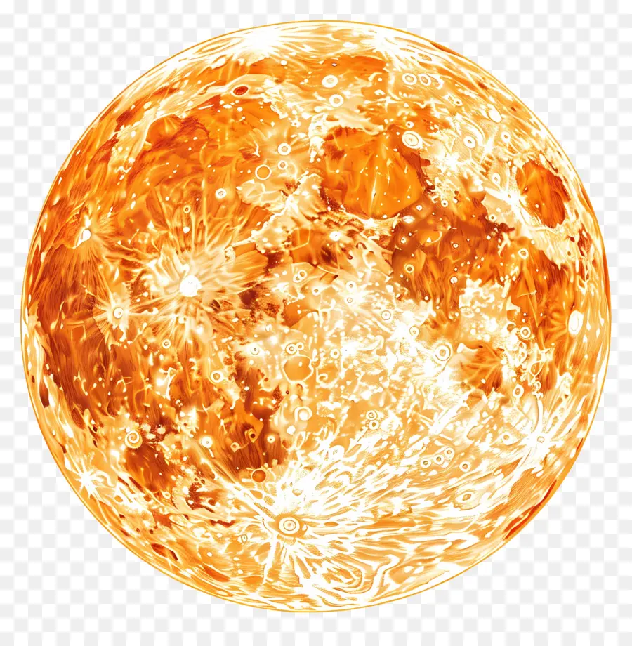 Orange Moon，Luna Llena PNG