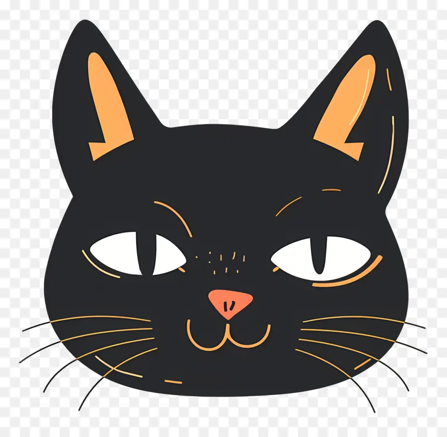 Gato En La Cabeza，Gato Negro PNG