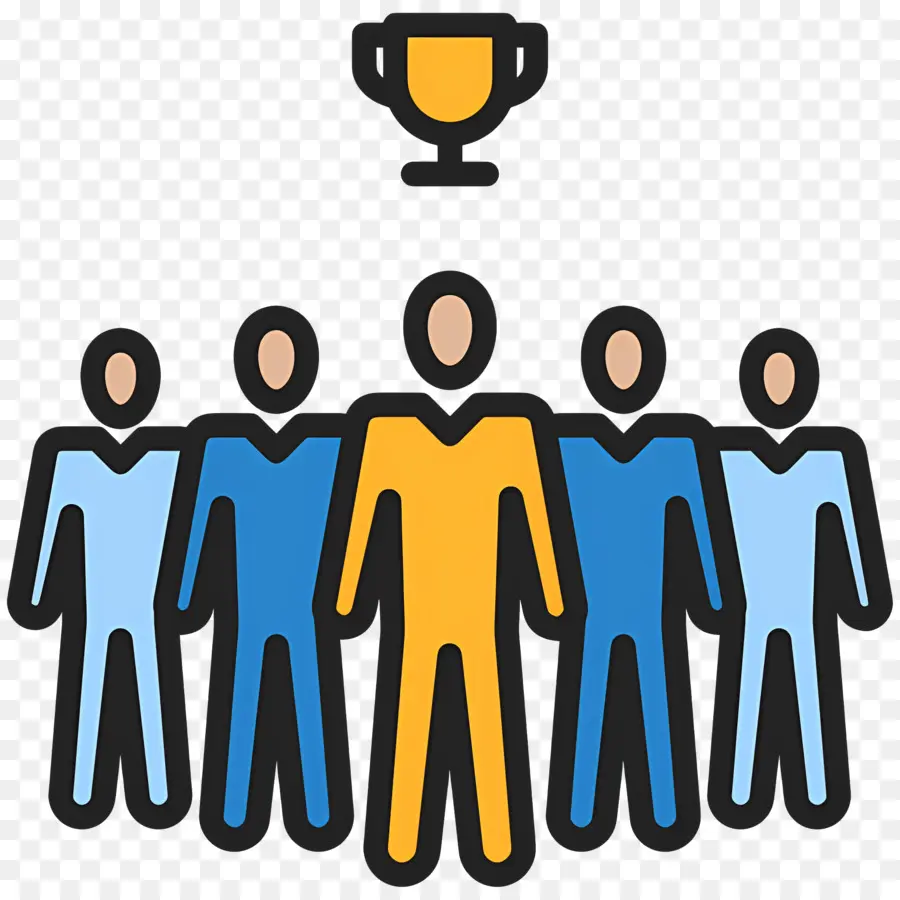 Liderazgo，Grupo De Personas Con Trofeo PNG