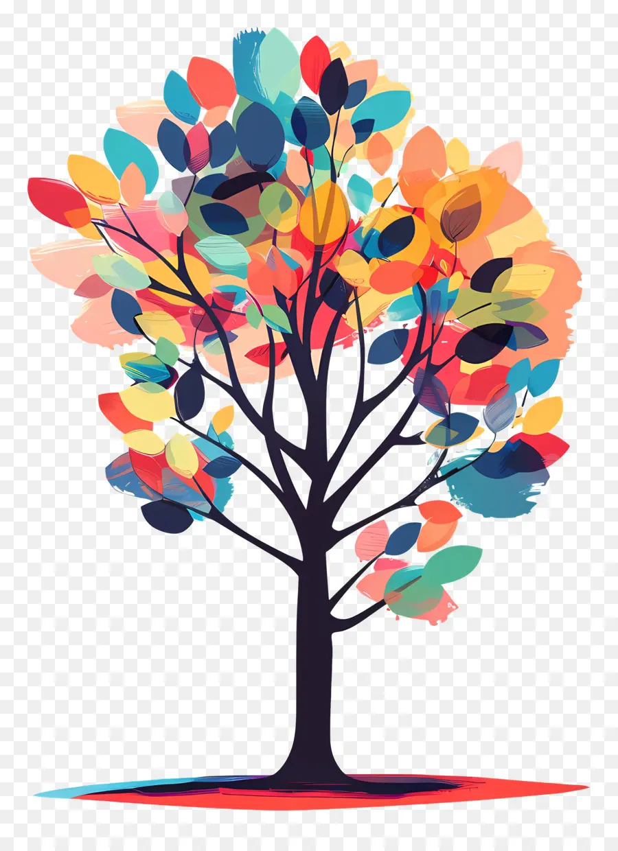 Dibujos Animados De árbol，Colorido árbol PNG