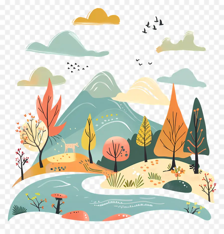 Paisaje De Verano，Paisaje PNG