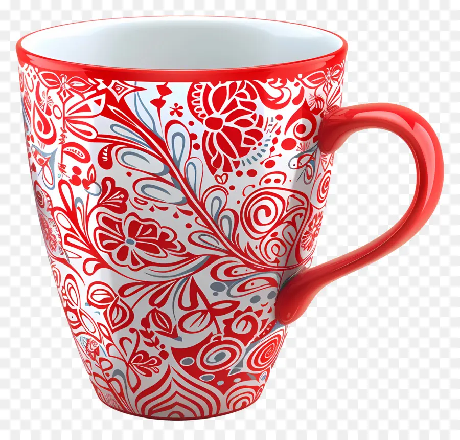 Taza Roja Estampada，Taza Roja PNG