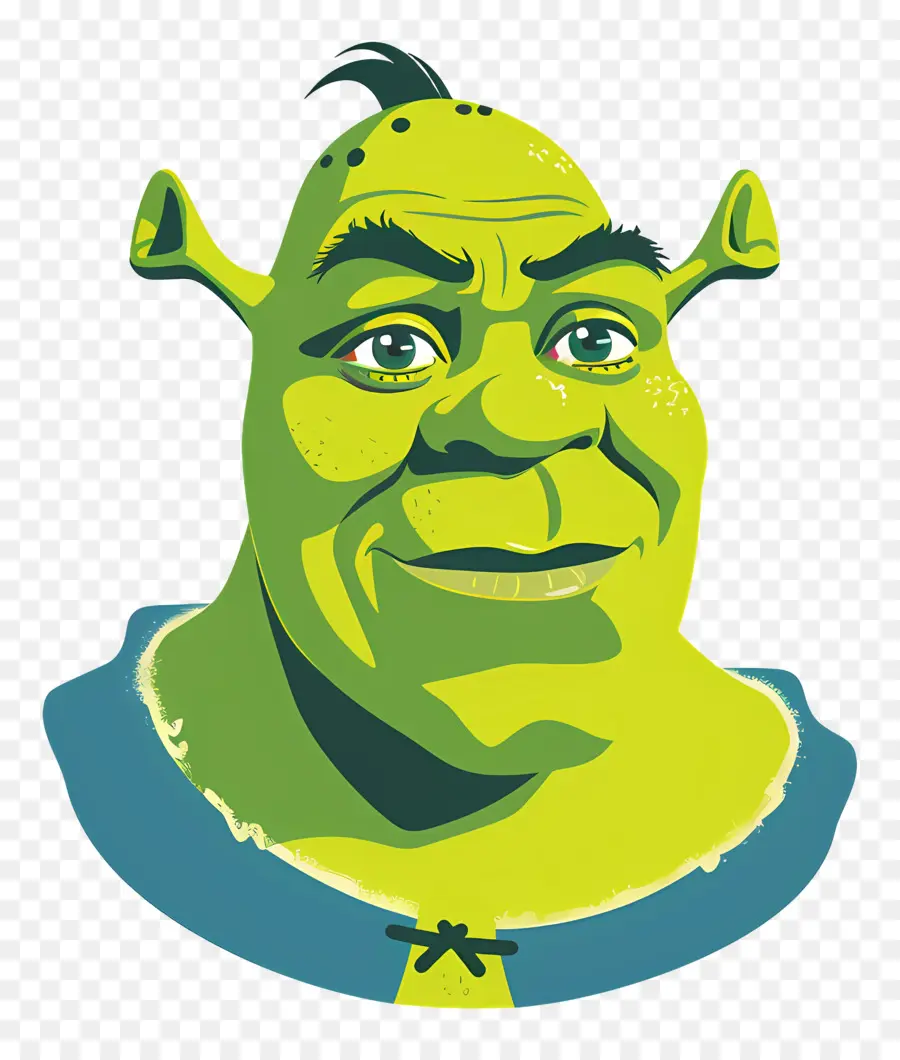 Cabeza De Shrek，Hombre De Piel Verde PNG