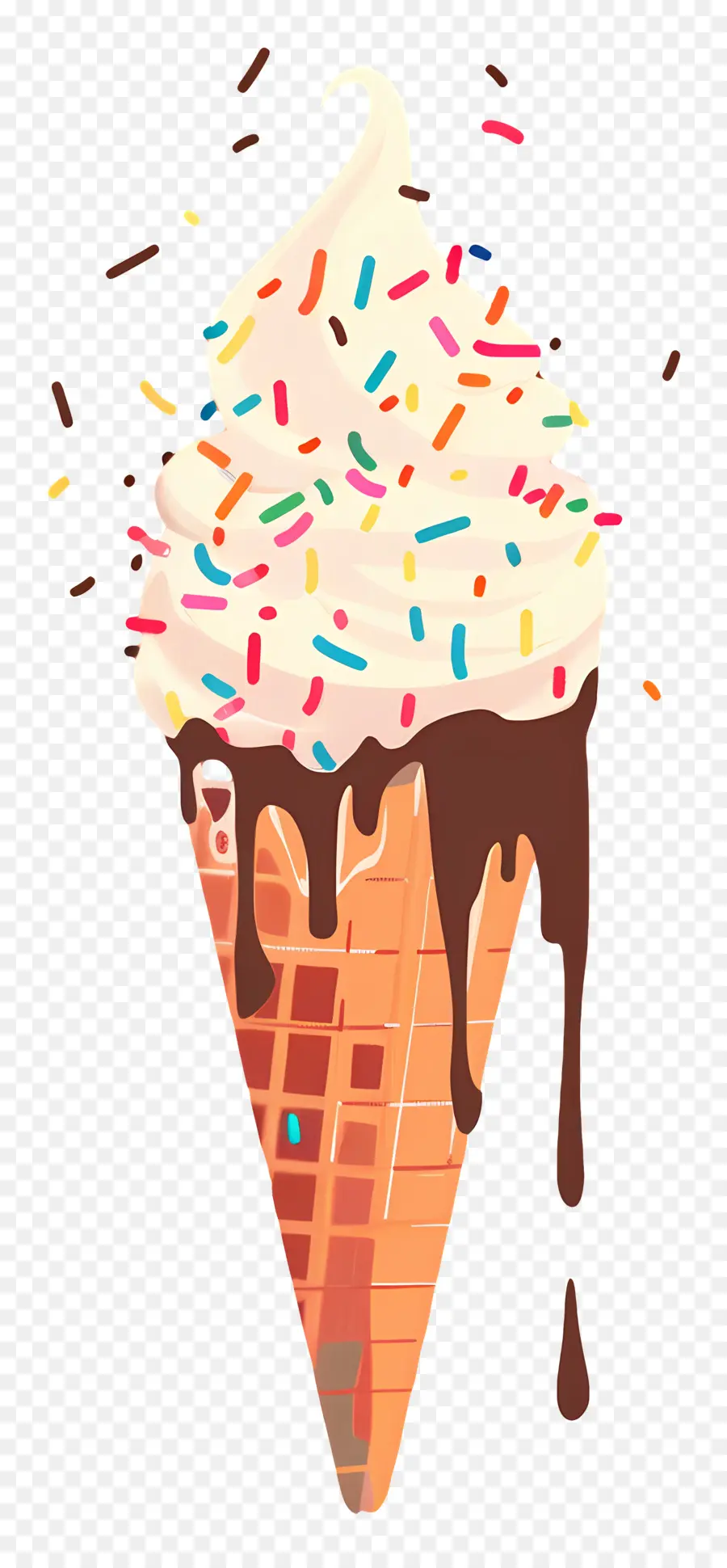 Cono De Helado，Jarabe De Chocolate PNG