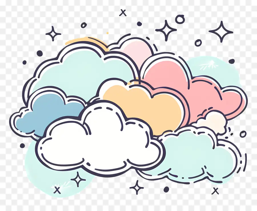 Nube，Nubes Coloridas PNG