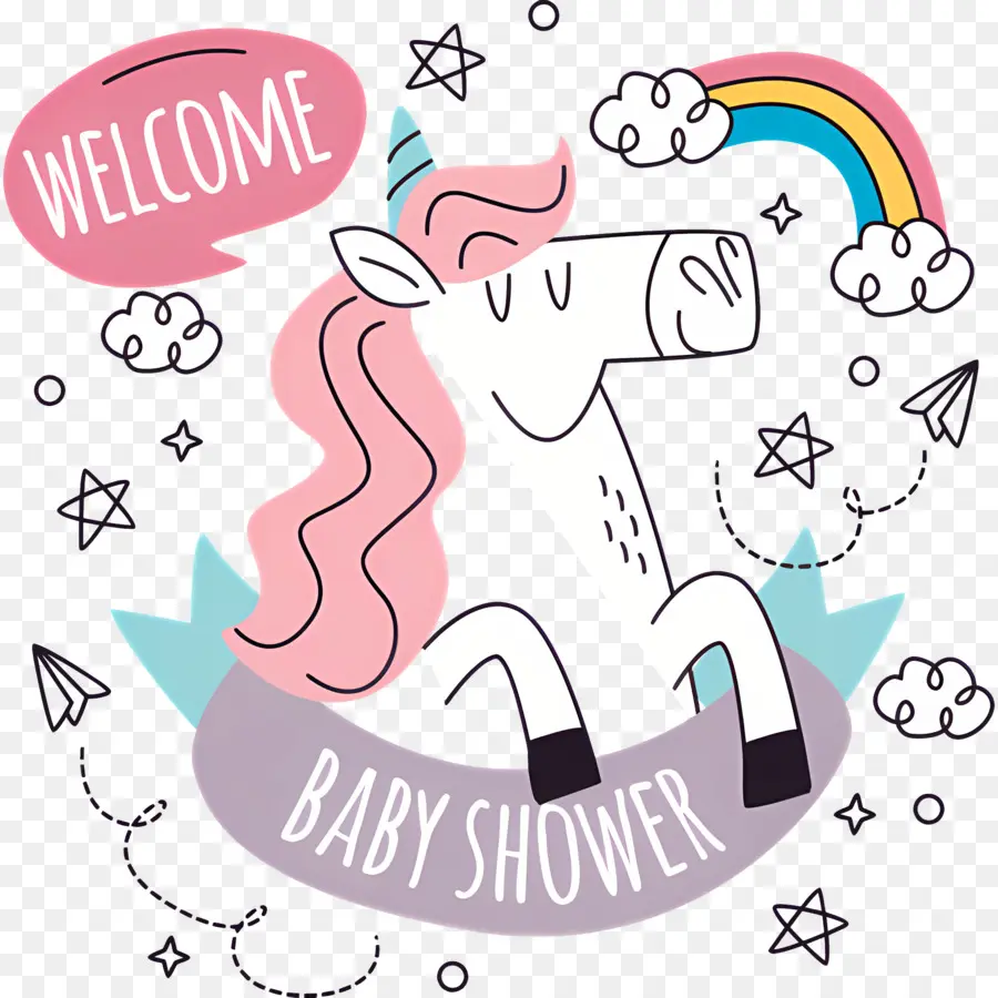 Baby Shower，Baby Shower Unicornio PNG