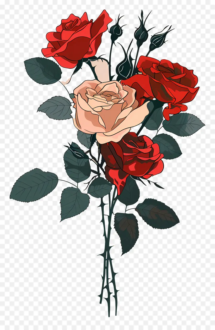 Rose Bouquet，Rosas Rojas PNG