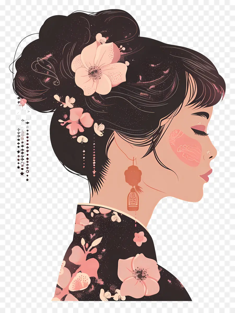 Mujer，Atuendo Chino Tradicional PNG