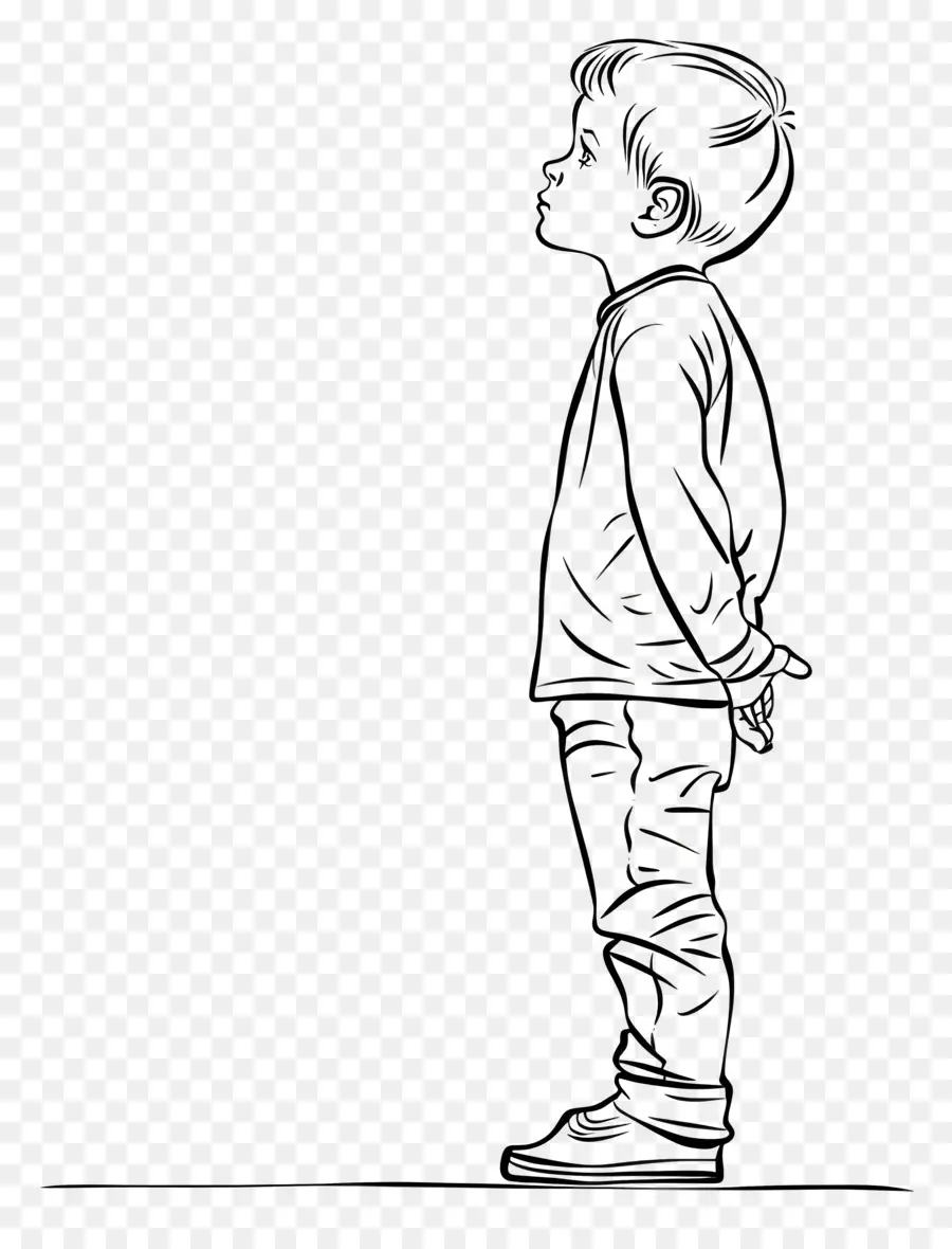 Little Boy，Dibujo En Blanco Y Negro PNG