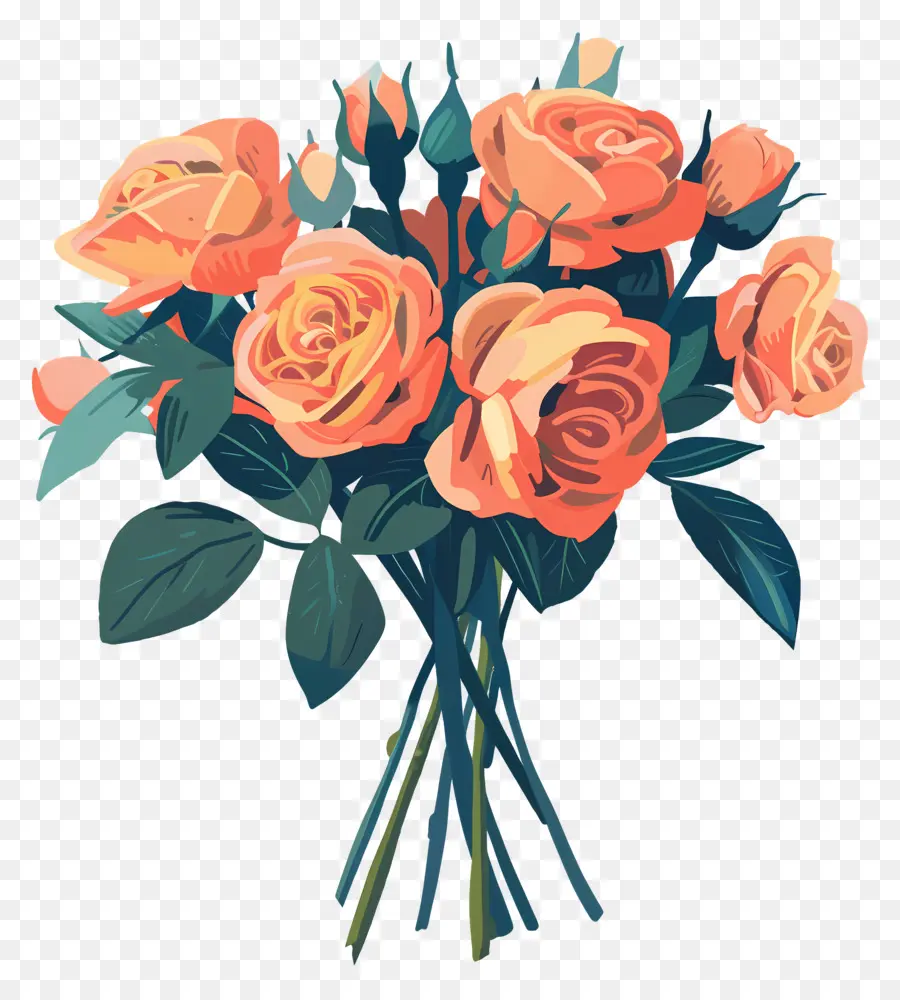 Rose Bouquet，Naranja Rosas PNG