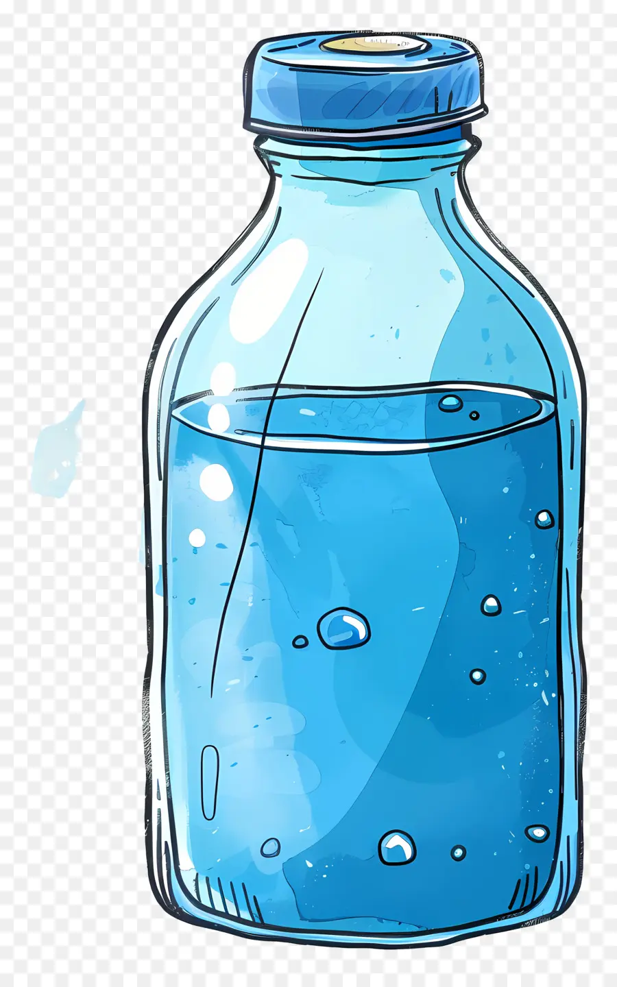 Botella De Leche Azul，Botella De Vidrio Transparente PNG