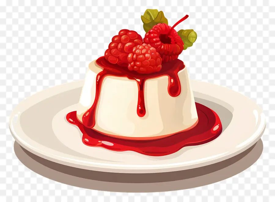 Panna Cotta，Postre De Frambuesa PNG