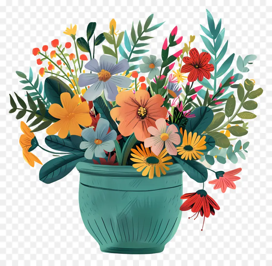 Flores En Maceta，Maceta PNG