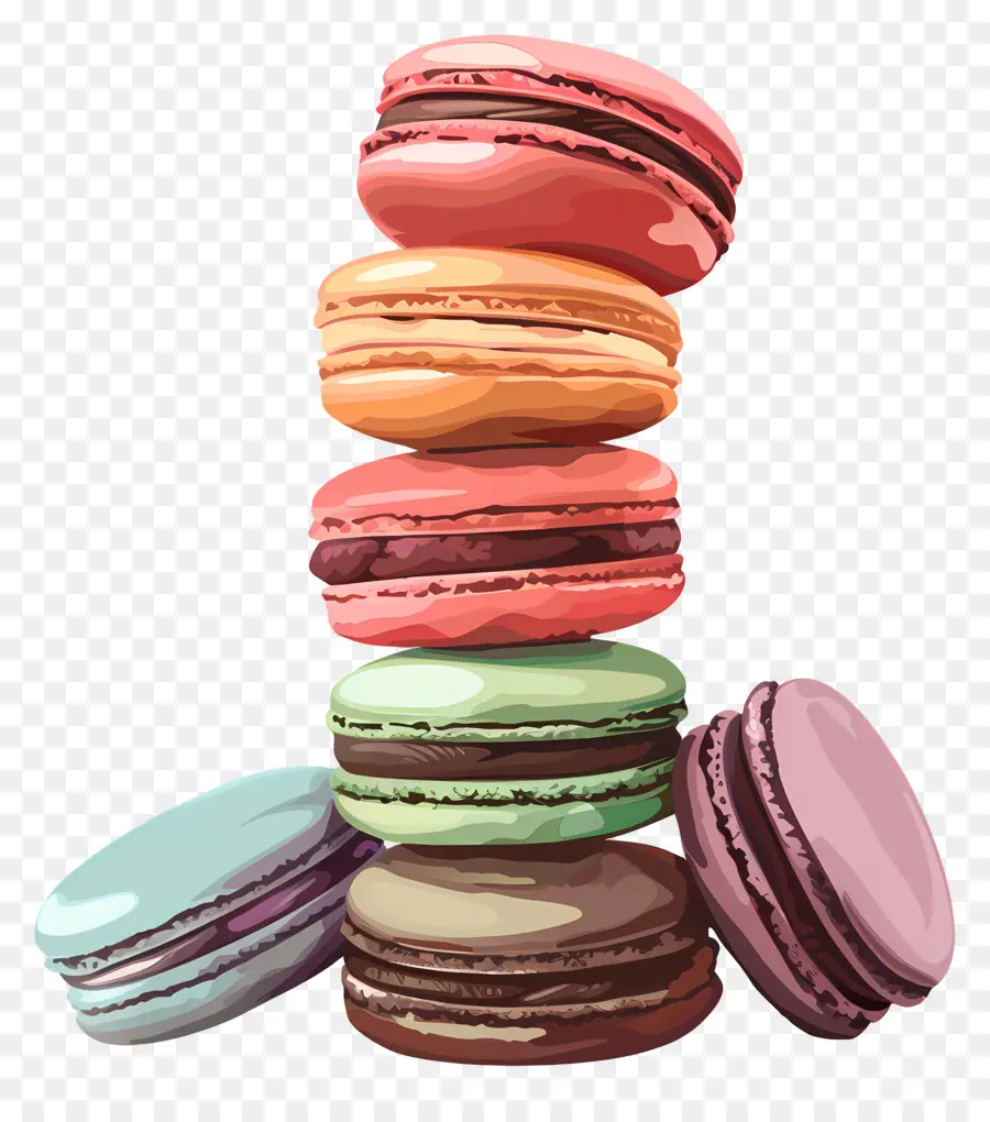 Macarons，Colorido PNG