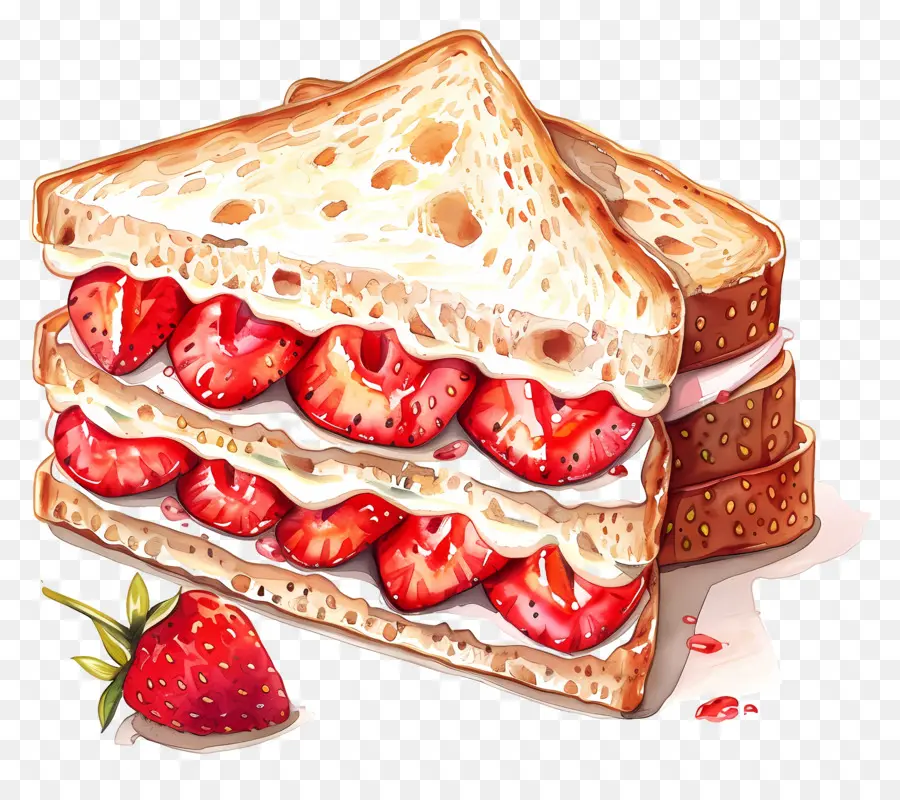 Sándwich De Fresa，Fruta PNG