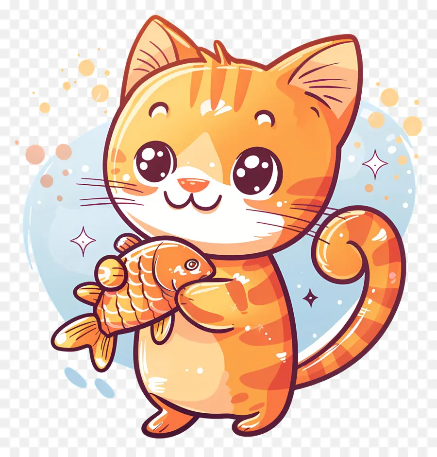 Gato Sosteniendo Pez，Lindo Gato Con Pescado PNG