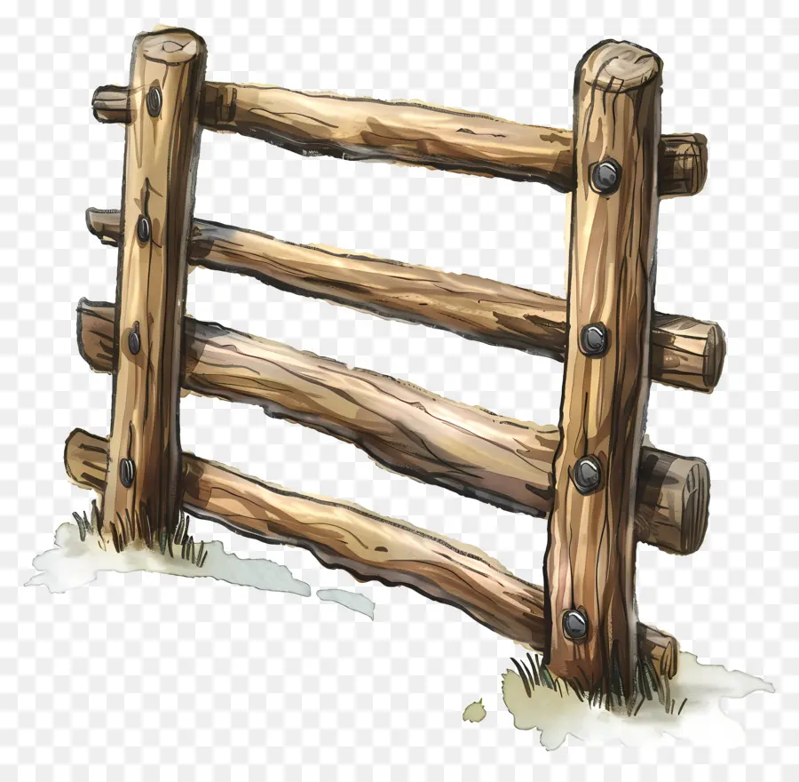 Valla De Madera，Varillas De Metal PNG