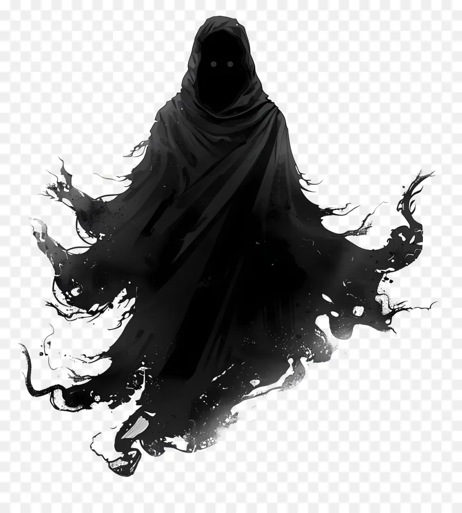 Fantasma，Figura Con Capucha Negra PNG