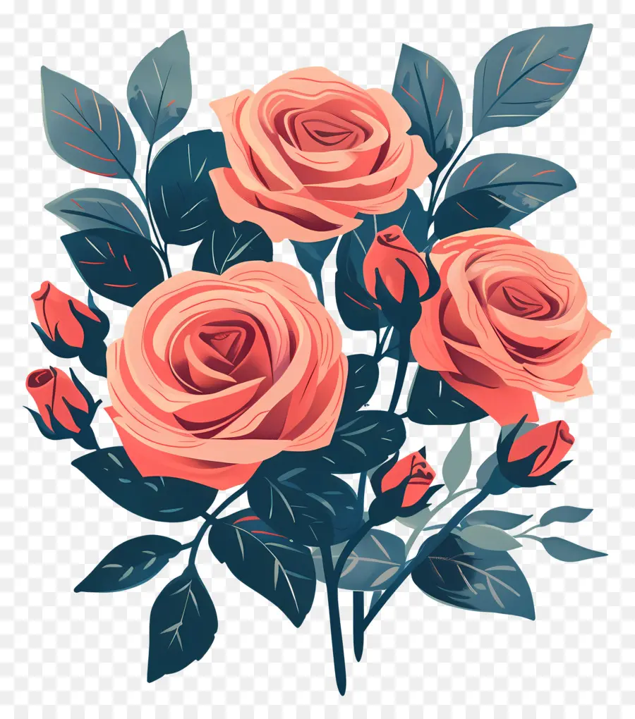 Rose Bouquet，Rosas De Color Rosa PNG