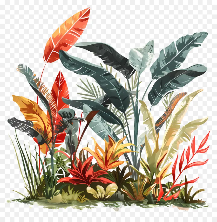 Plantas De La Selva，Hojas Tropicales PNG