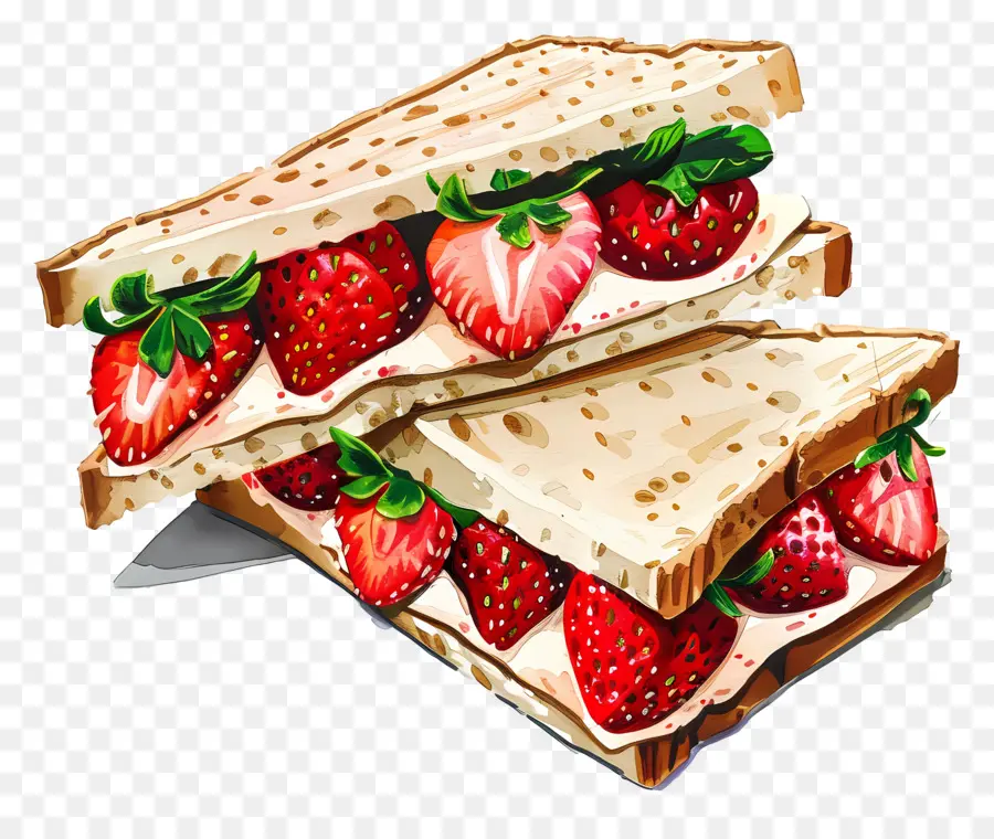 Sándwich De Fresa，Fruta PNG