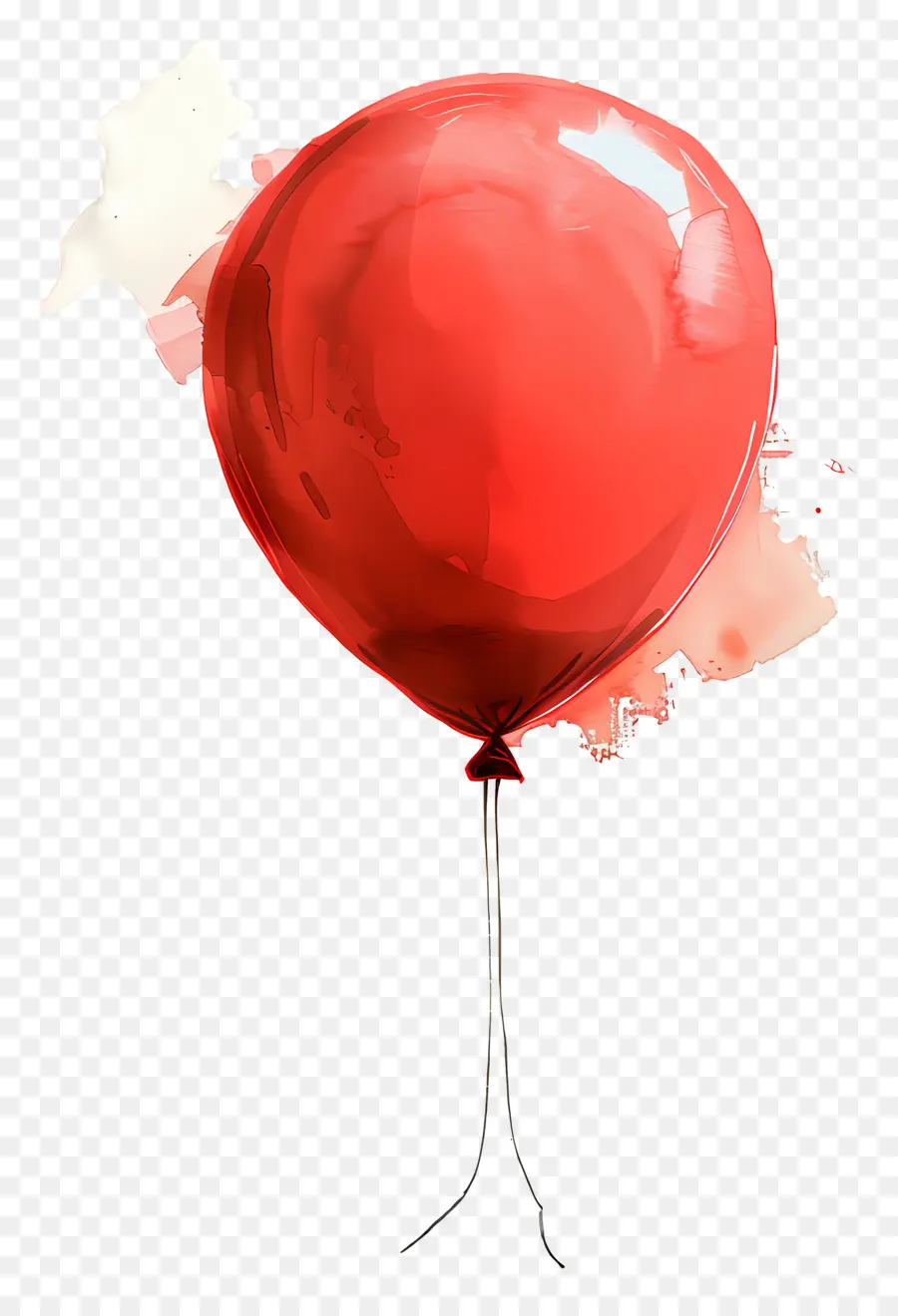Red Balloon，Pintura A La Acuarela PNG