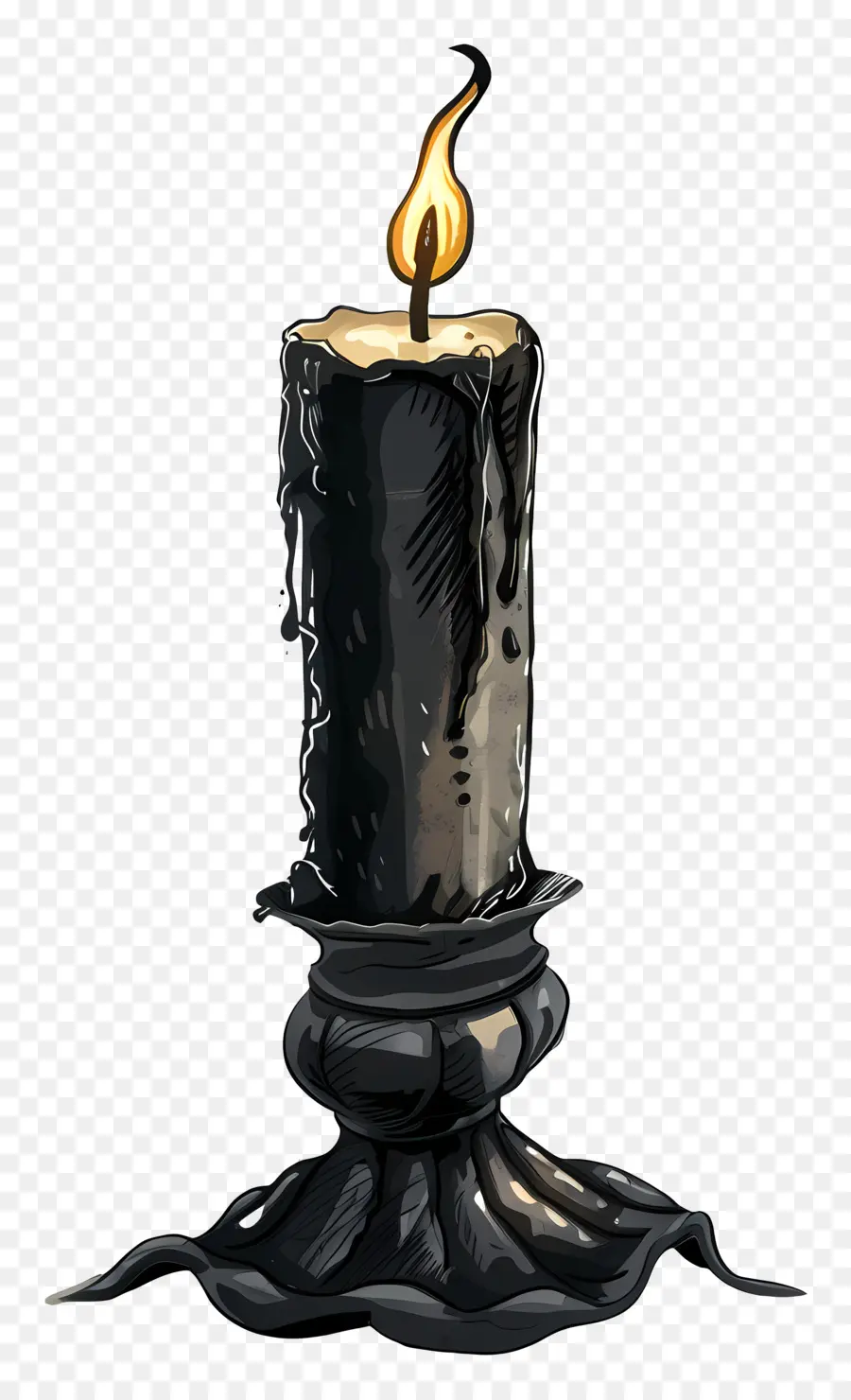 Vela，Vela De Color Negro PNG