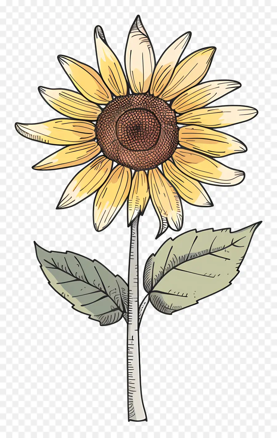 Doodle De Girasol，Girasol PNG