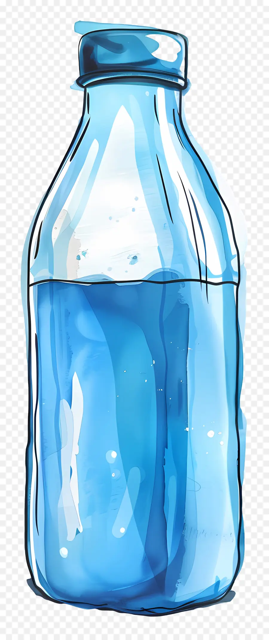 Botella De Leche Azul，Frasco De Vidrio PNG