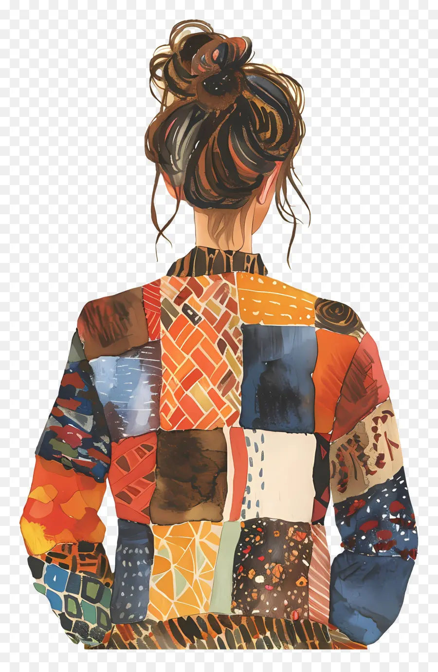 Mujer De Moda，Chaqueta De Retazos PNG