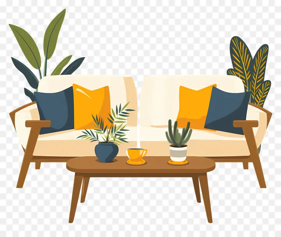 Vivir Decoración De La Habitación，El Sofá PNG