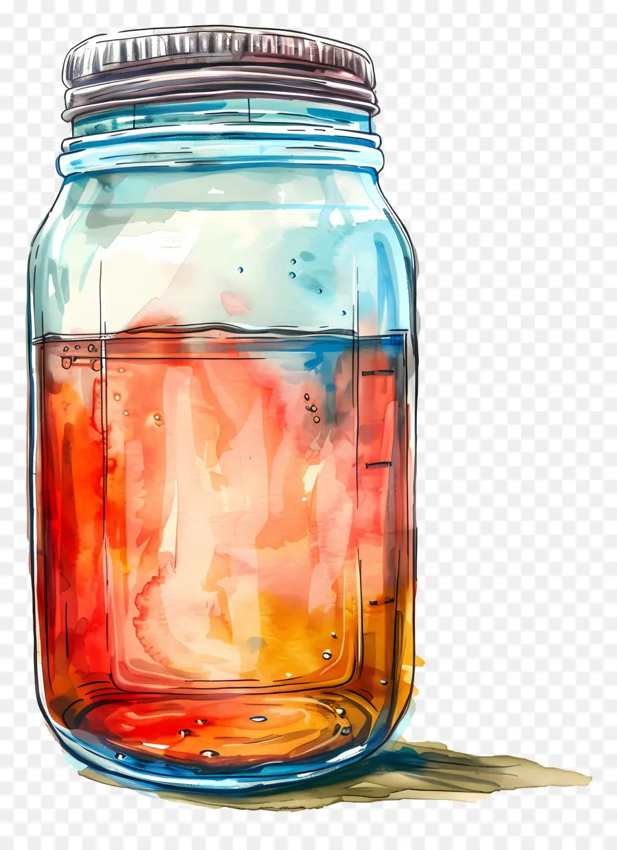 Jar Mason，Ilustración Acuarela PNG