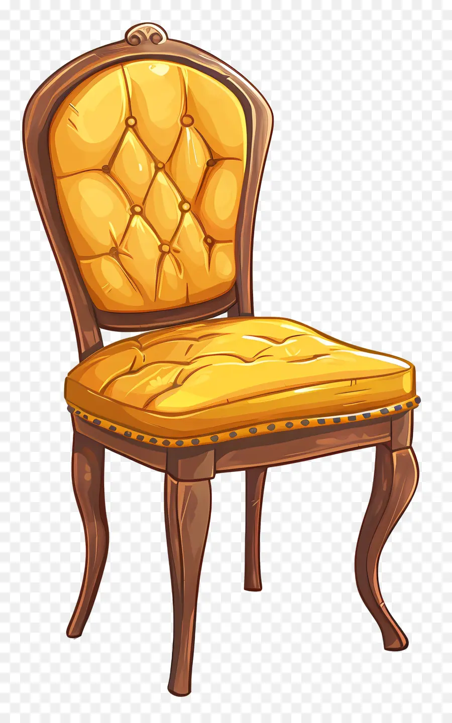 Silla Tipo Banquete，Silla Acolchada Amarilla PNG