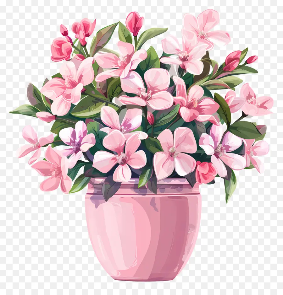 Flores En Bote，Flores De Color Rosa PNG