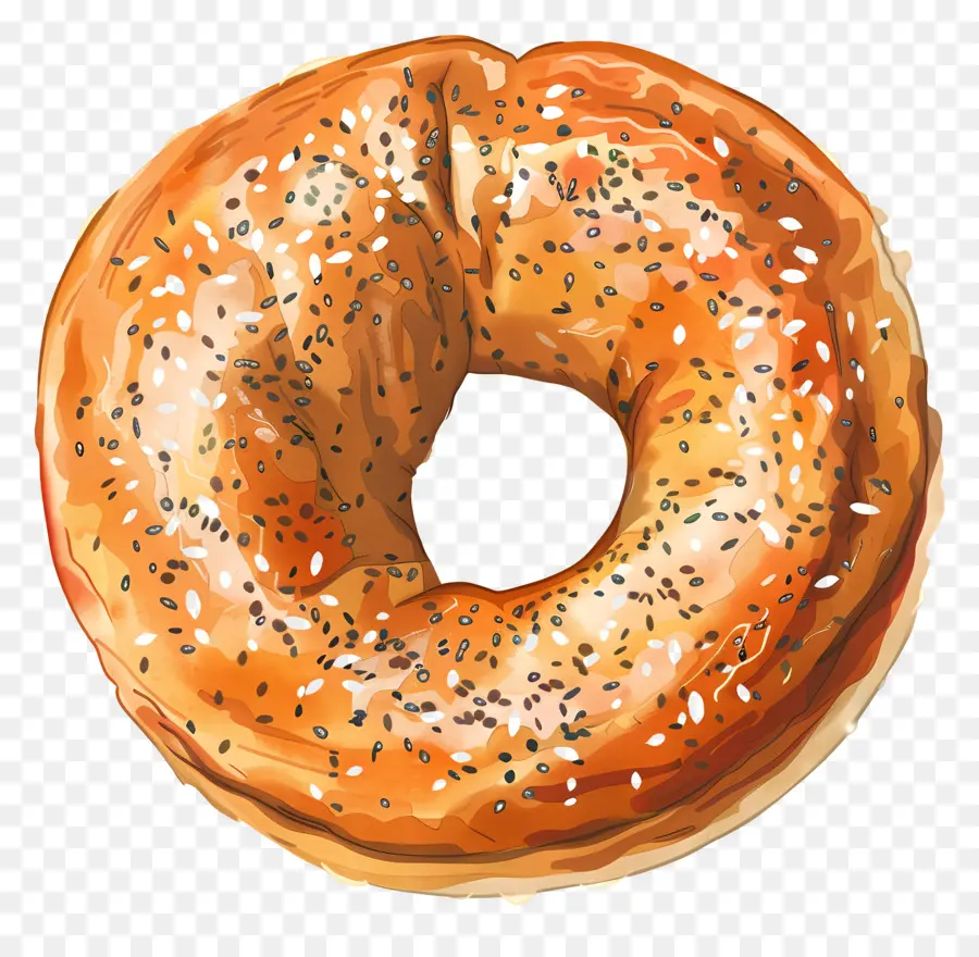 Bagel，Las Semillas De Sésamo PNG