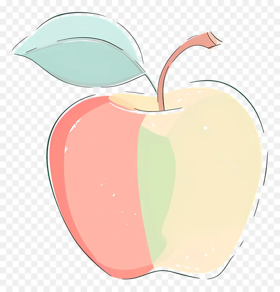 Manzana Garabateada，Manzana Colorida PNG