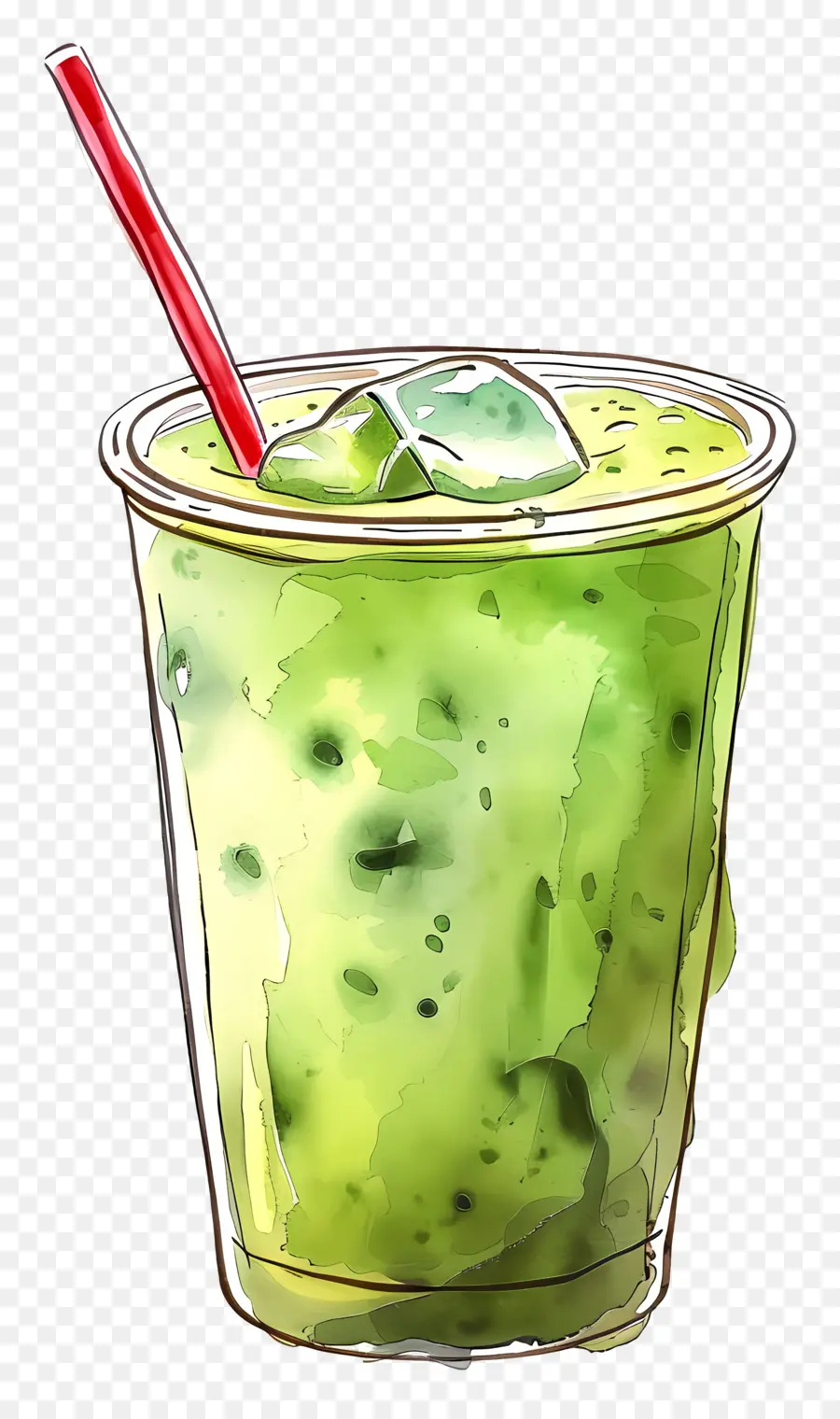 Beber Té Matcha，Bebida Verde PNG