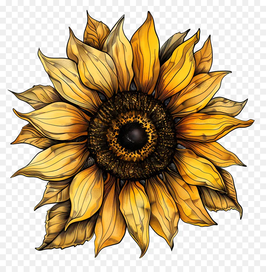 Girasol，Pétalos Amarillo PNG