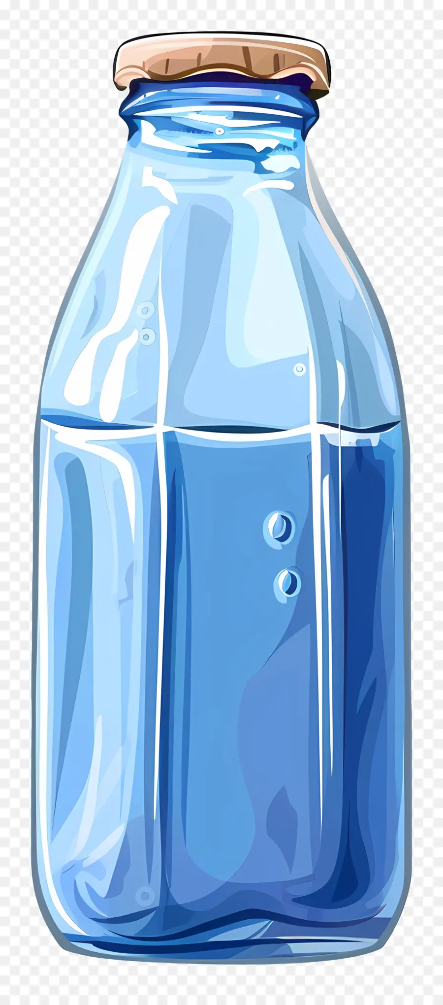 Botella De Leche Azul，Frasco De Vidrio PNG
