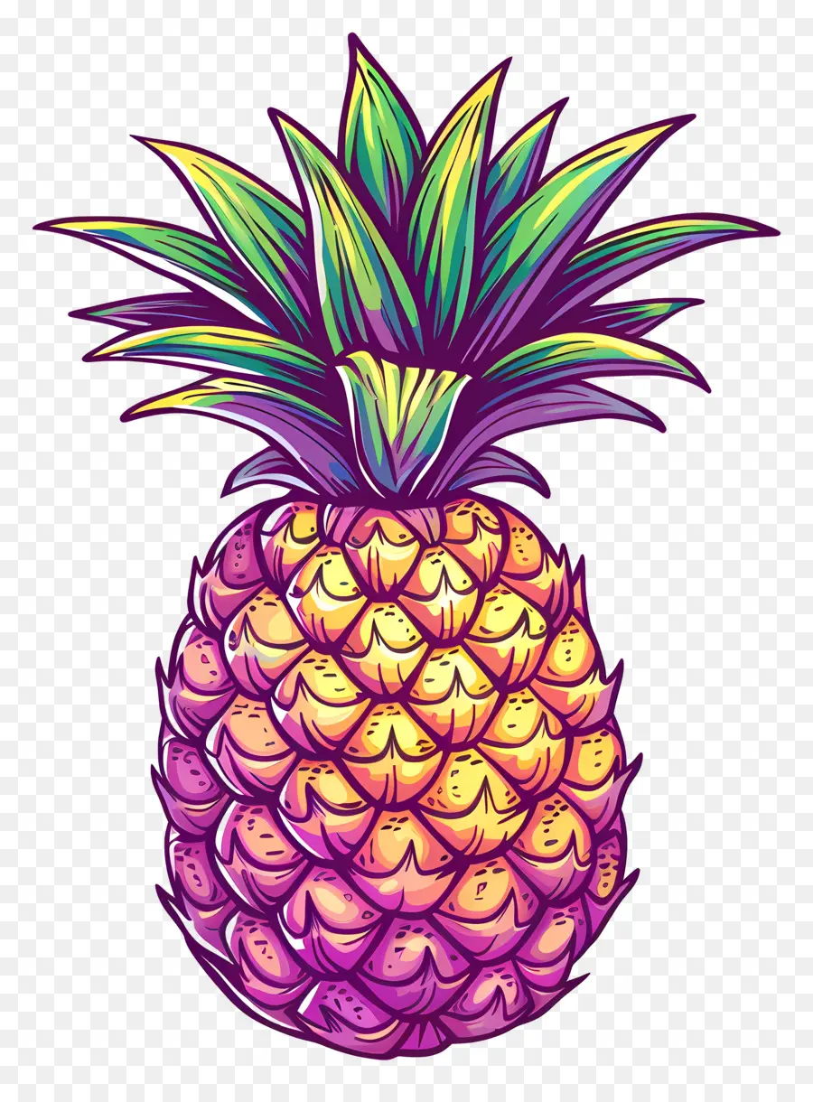 Piña，Piña De Neón PNG