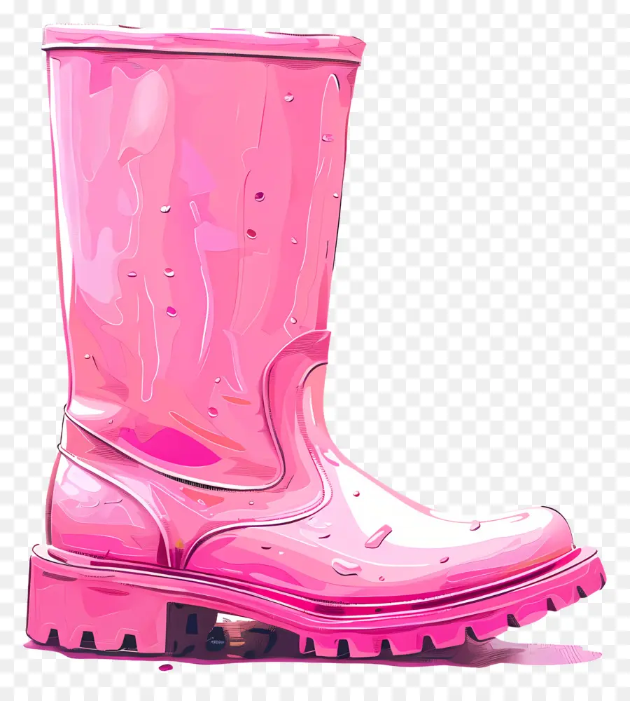 Bota De Goma Rosa，Las Gotas De Agua PNG