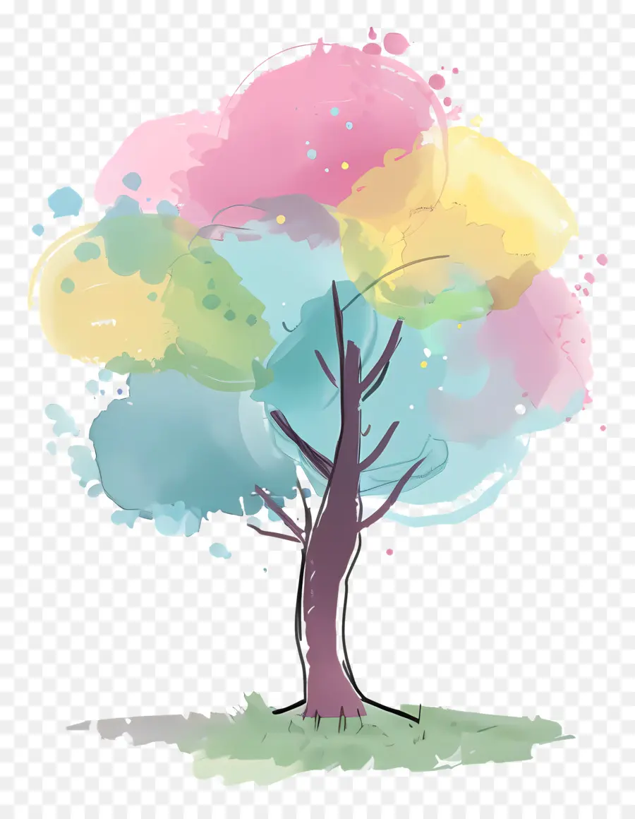 Árbol，Colorido árbol PNG