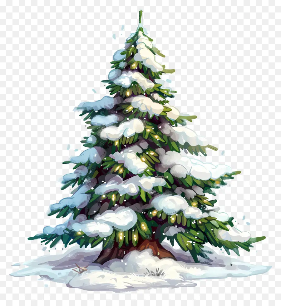 árbol De Navidad，Paisaje De Invierno PNG