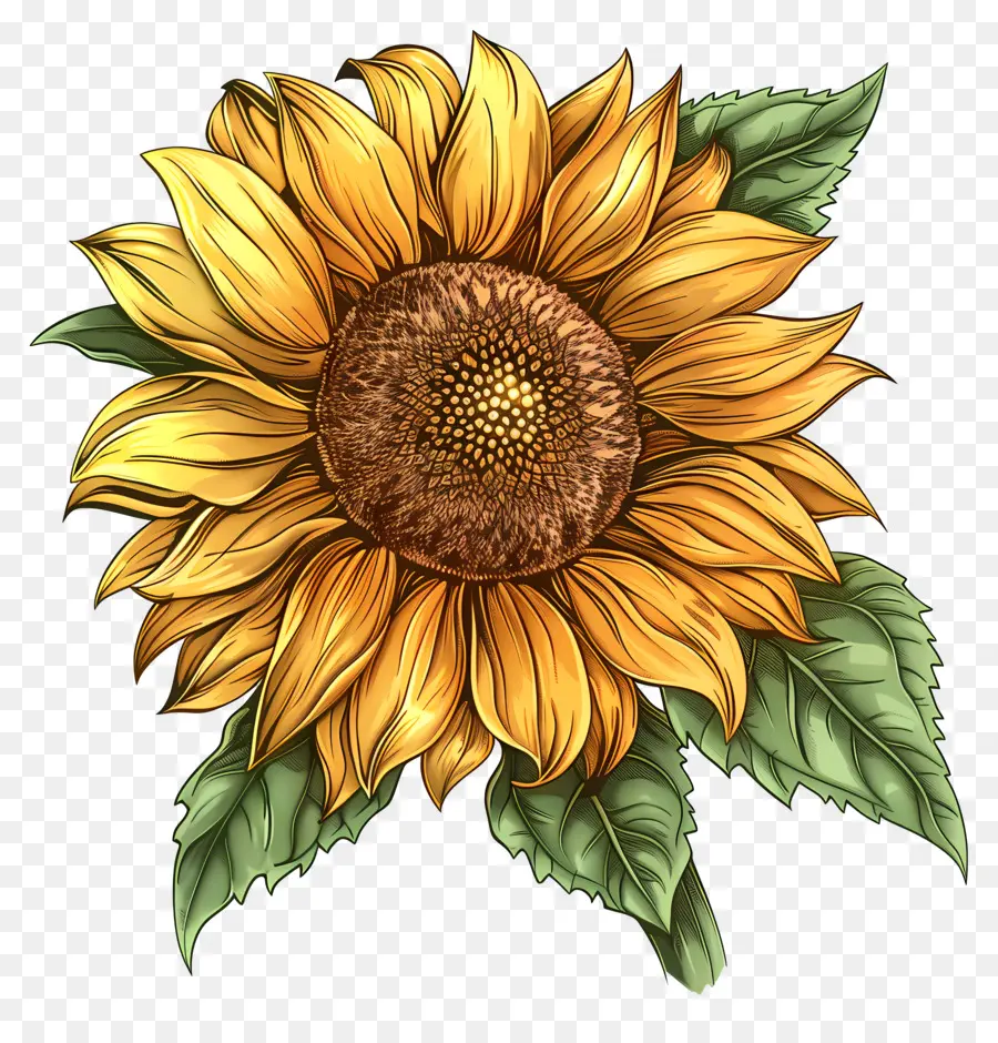 Girasol，Flor Amarilla PNG