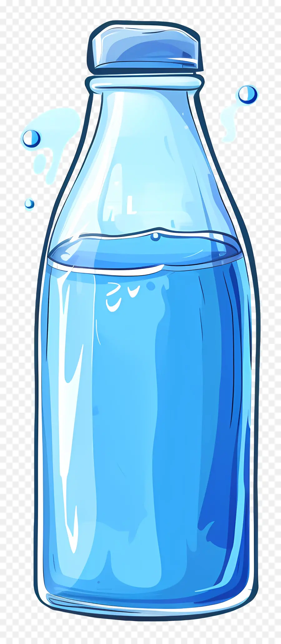 Botella De Leche Azul，Jarra De Vidrio Transparente PNG