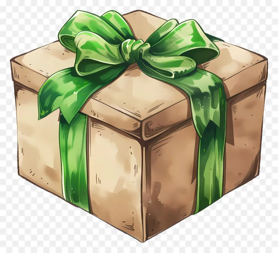 Caja De Regalo，Verde Arco PNG