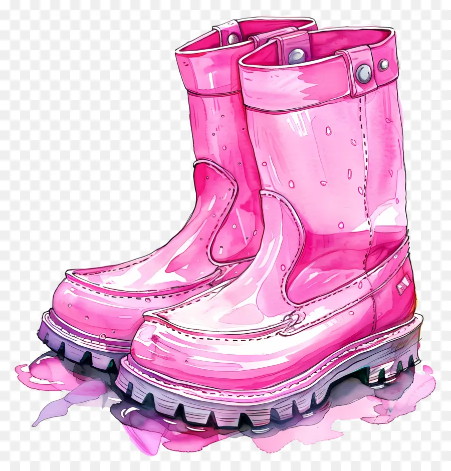 Bota De Goma Rosa，Botas De Goma Rosa PNG