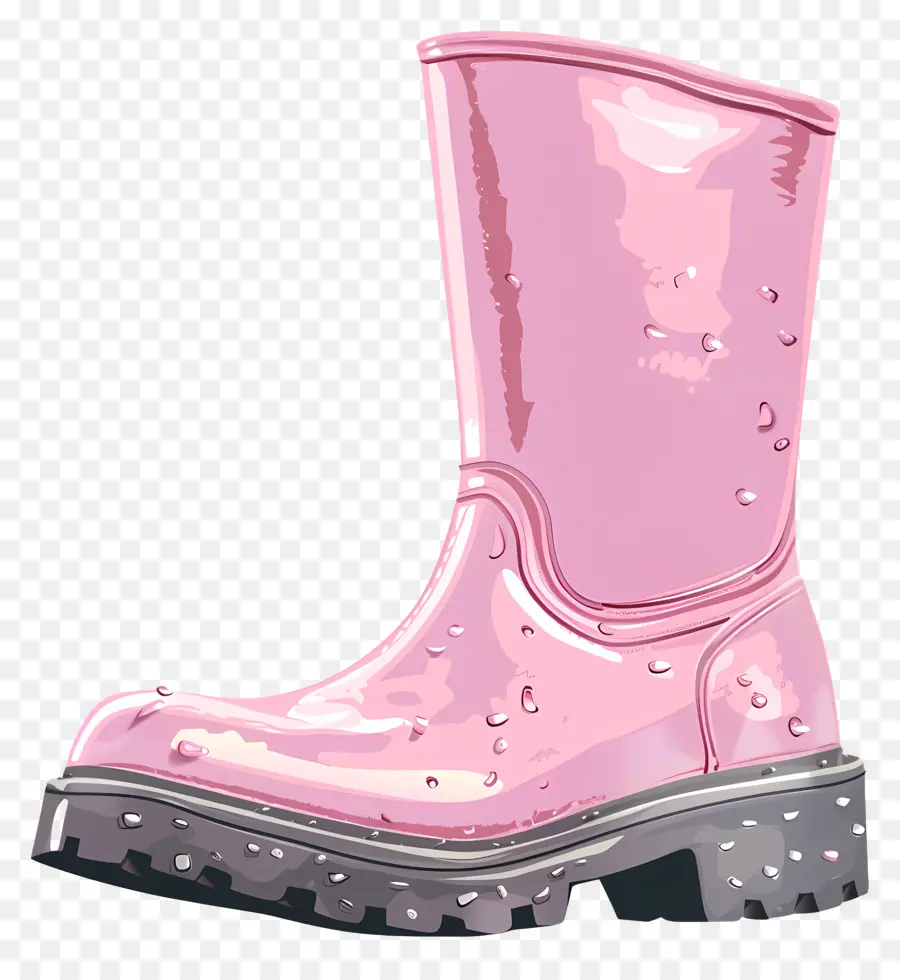 Bota De Goma Rosa，Bota De Lluvia Rosa PNG