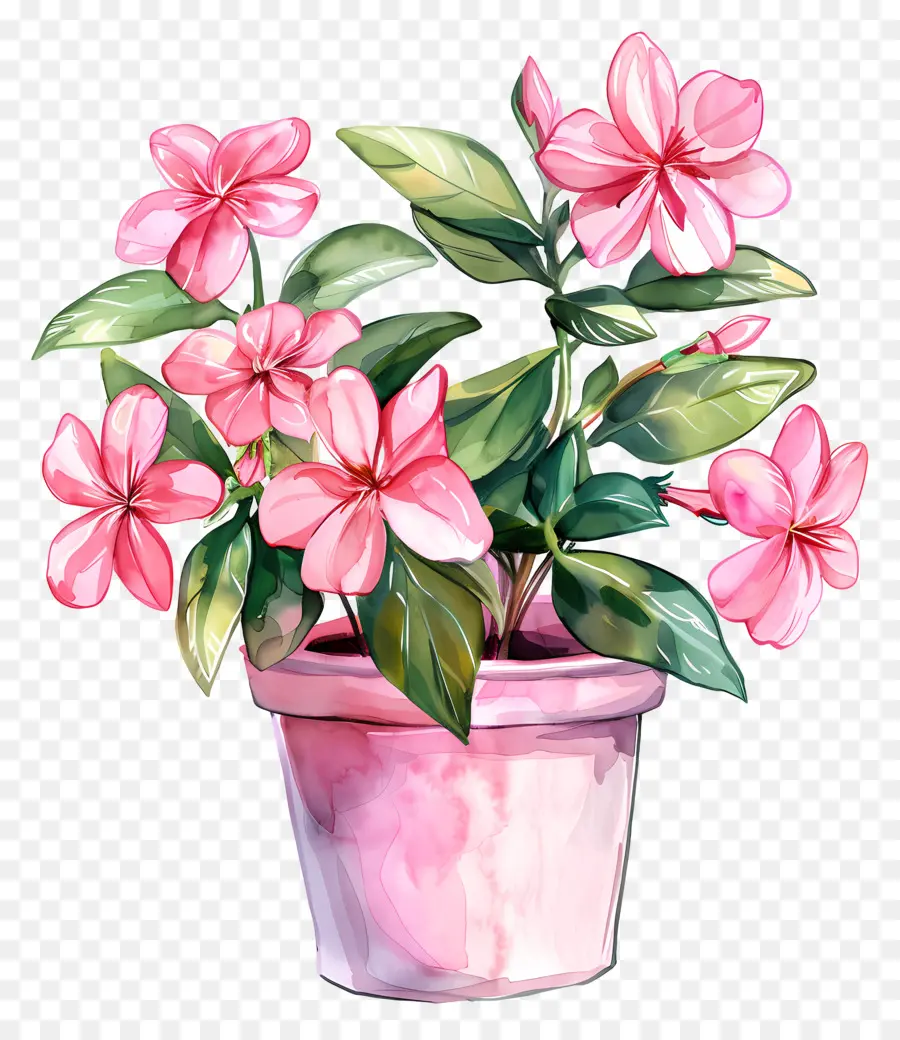 Flores En Bote，Planta En Maceta Rosa PNG