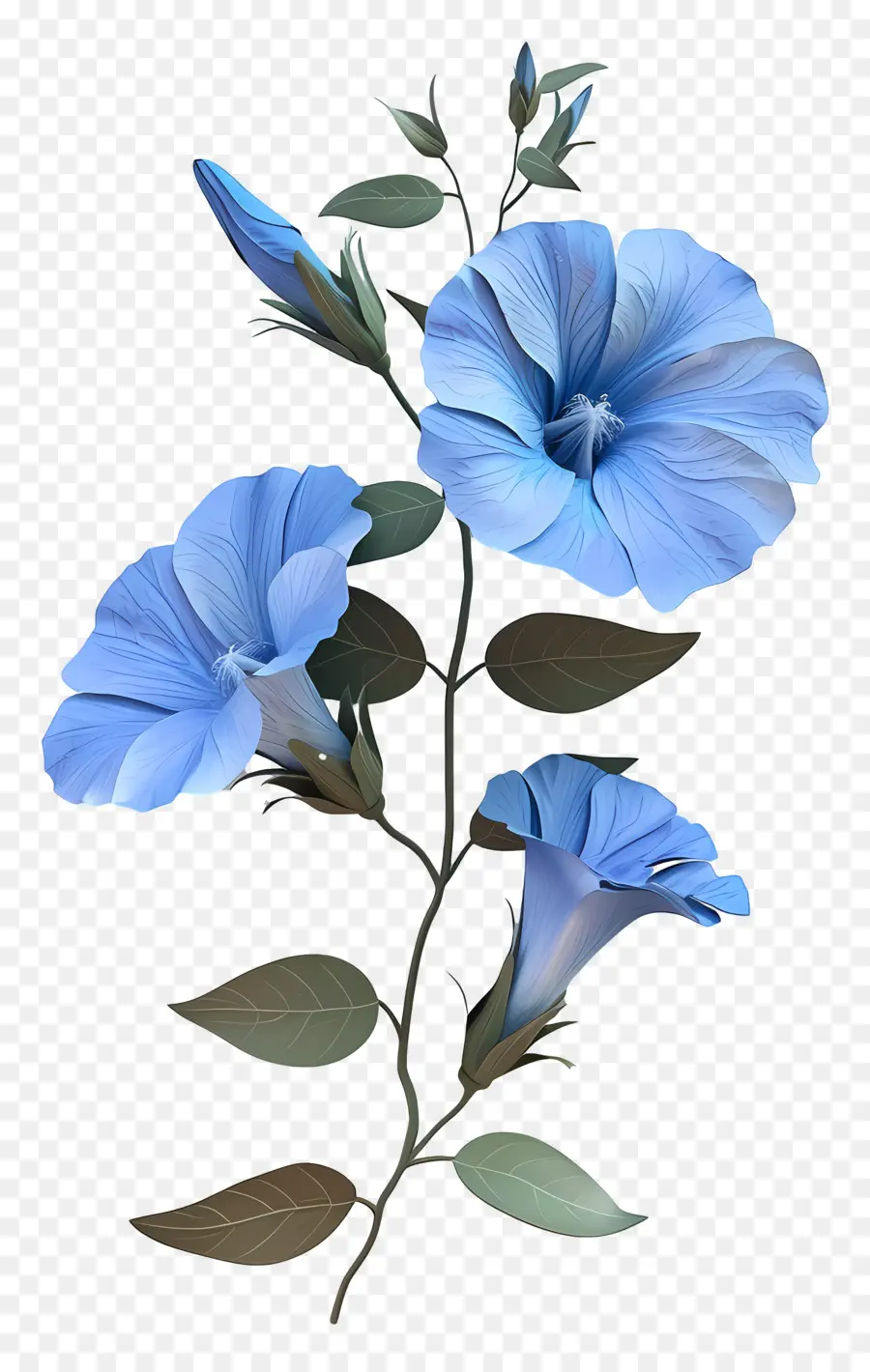 Gloria De La Mañana，Flores De Color Azul PNG